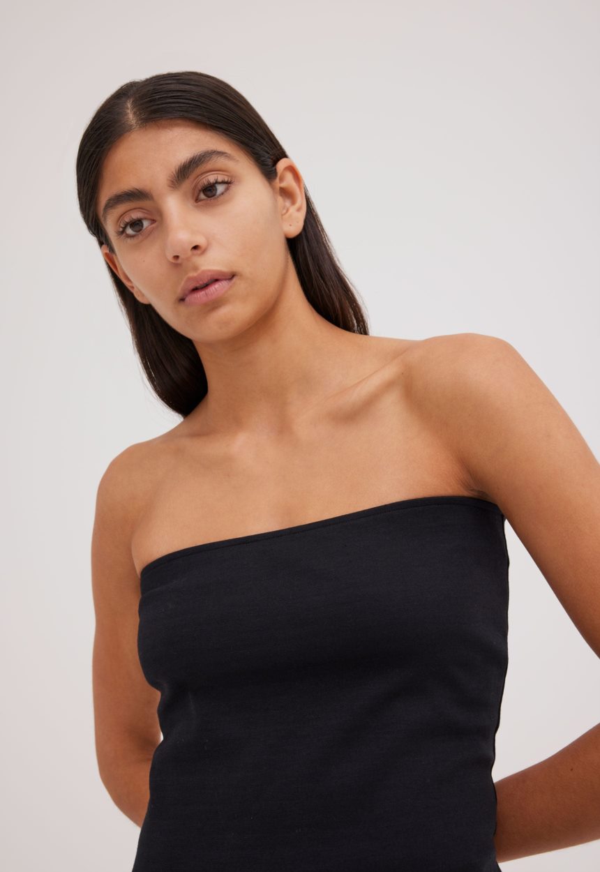 Jac + Jack Donnie Wool Ponte Tube Top - Black